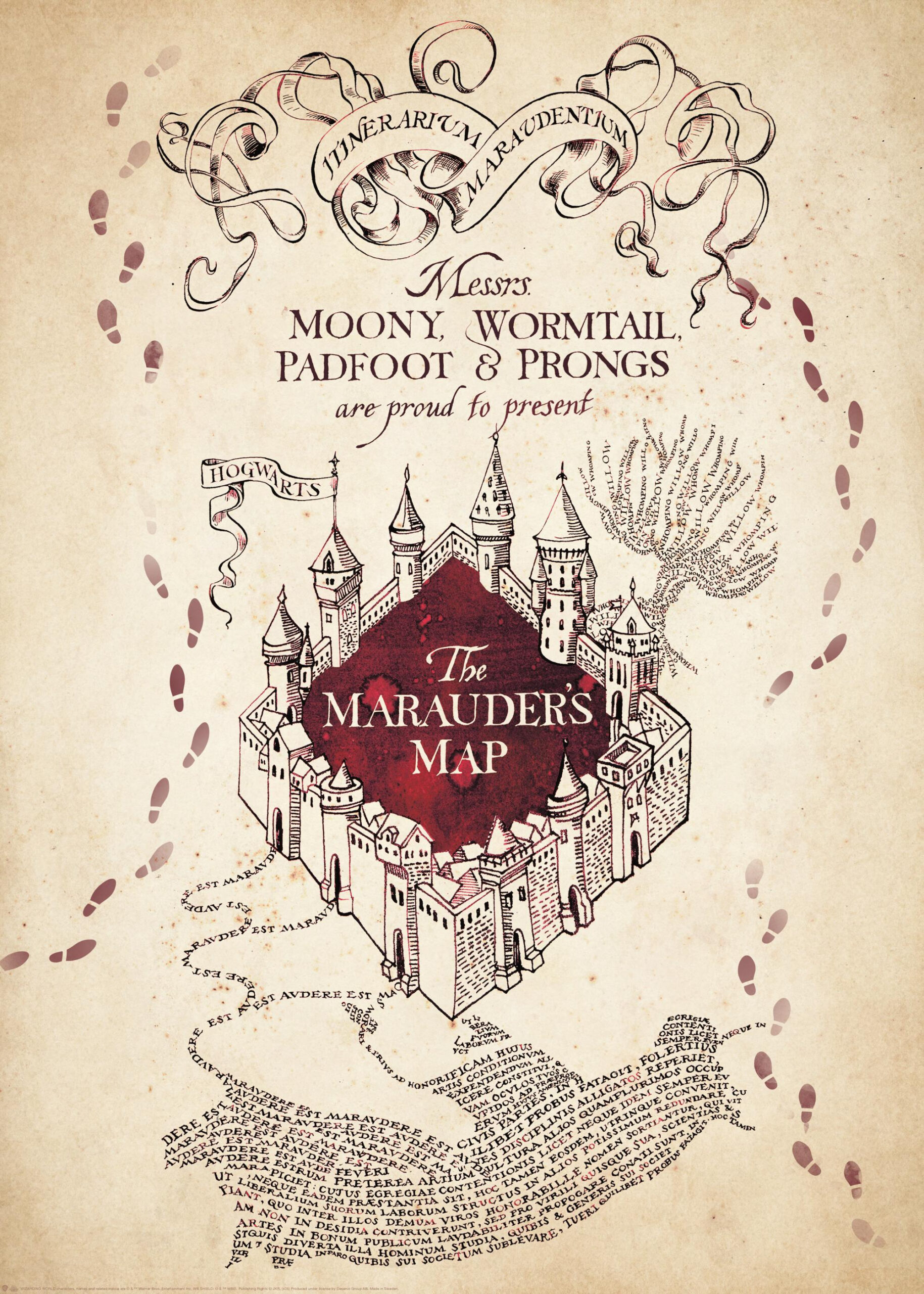 harry potter marauders map print in free printable harry potter marauders map scaled Harry Potter™ - Marauder'S Map Print in Free Printable Harry Potter Marauders Map