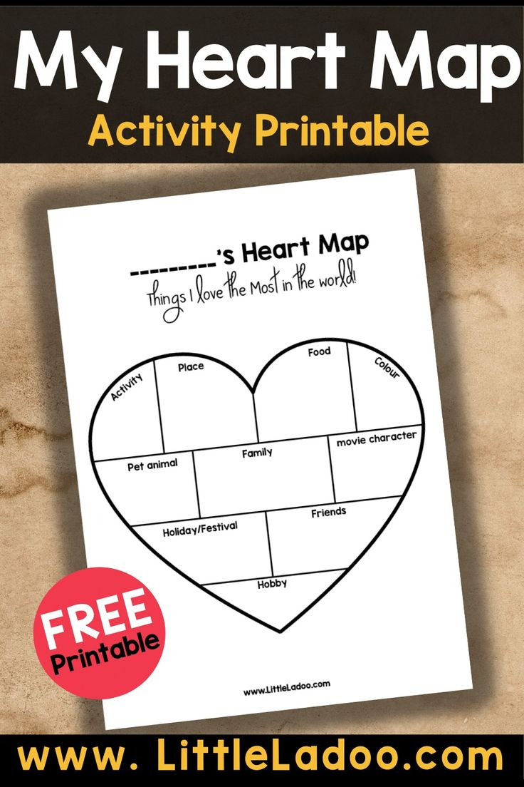 Heart Map Printable pertaining to Free Printable Heart Map Template