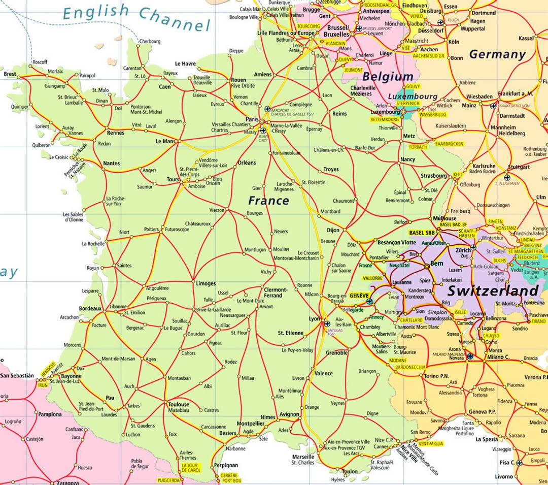 Highways Map Of France And Switzerland | Switzerland | Europe inside Map Of Italy Switzerland And France