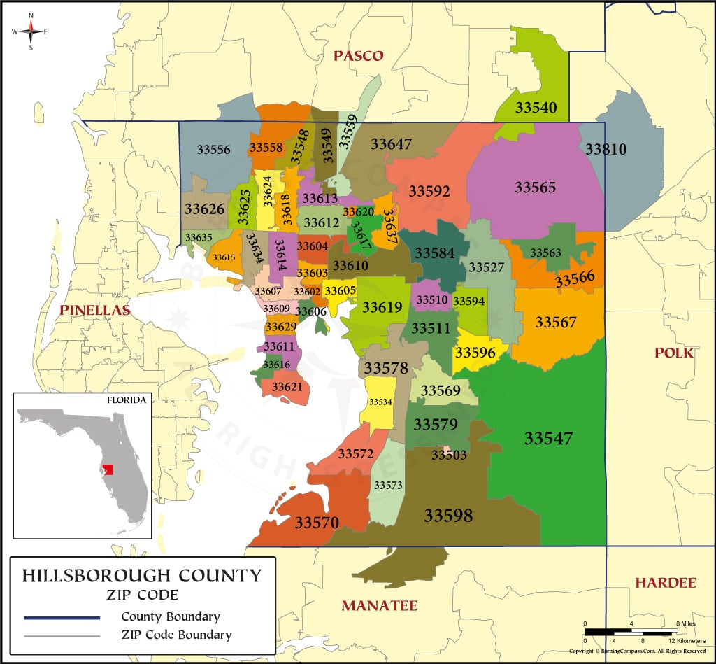 Hillsborough County Zip Code Map throughout Hillsborough County Zip Code Map Printable