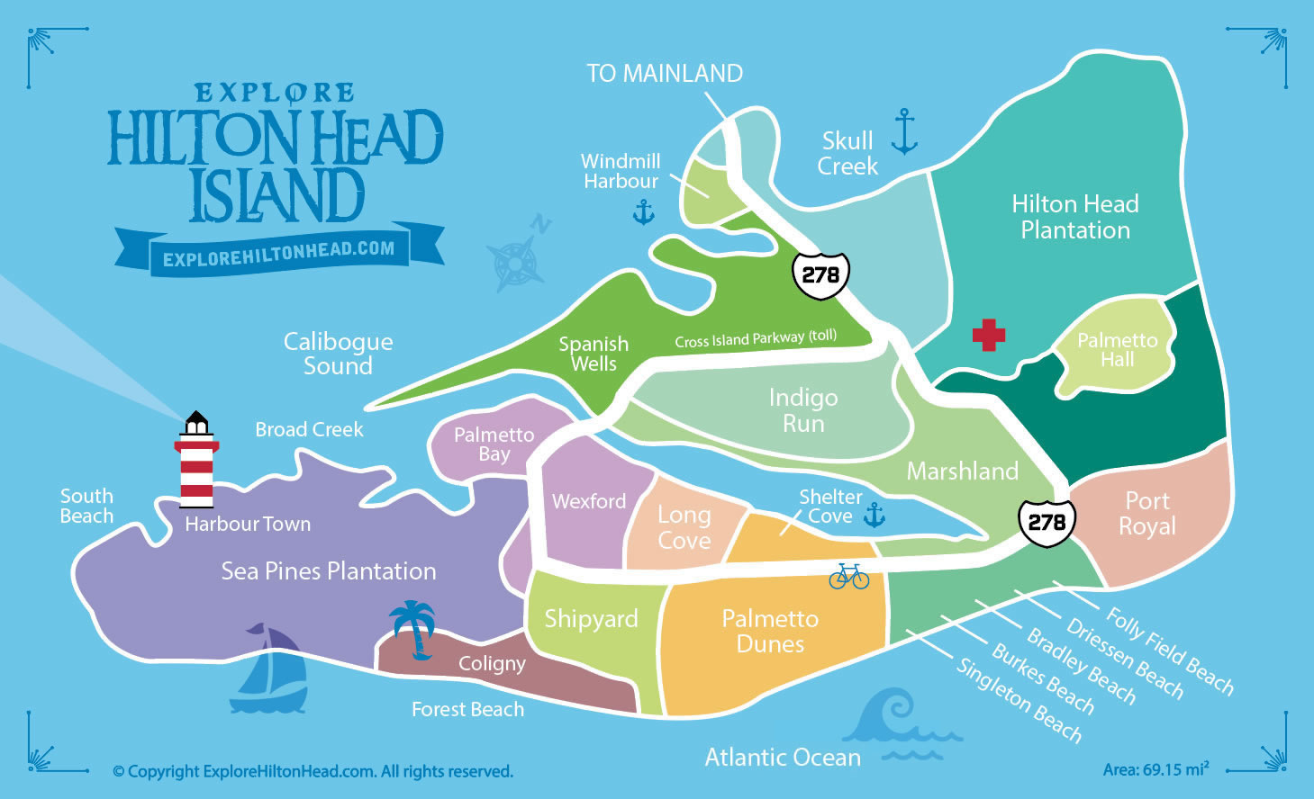 Hilton Head Island Maps - Guide To Local Attractions And Hilton within Printable Map of Hilton Head Island