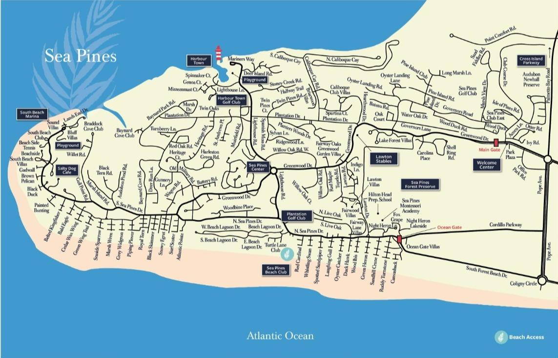 Hilton Head Island Maps inside Printable Map of Hilton Head Island