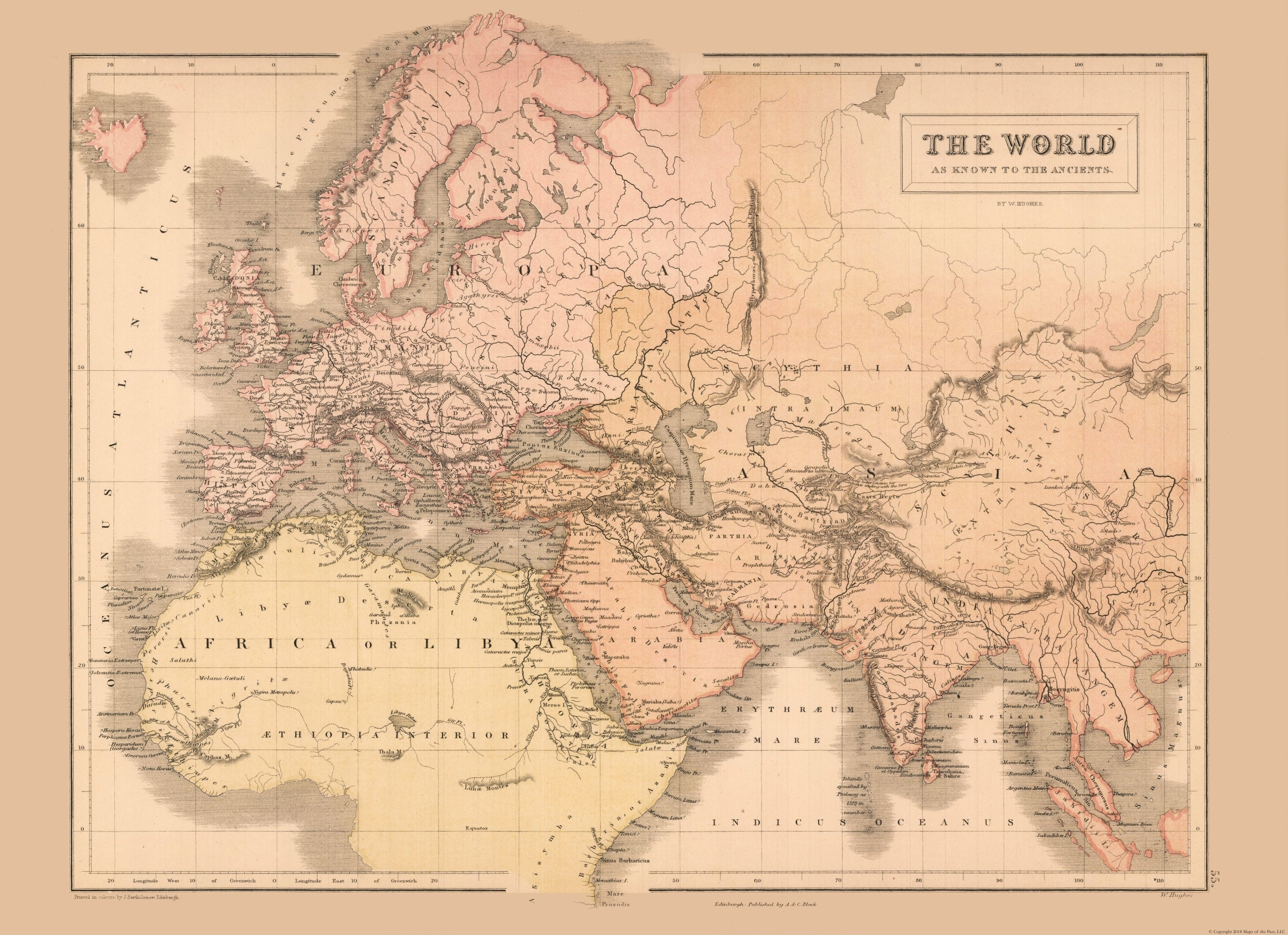 Historic Map - Europe Asia Africa Ancient - Black 1867 - 31.67 X regarding Map of Ancient Europe and Asia
