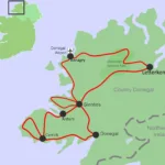 Hoh 9 Night Outline Map | Irelandbike Pertaining To Map Of Donegal And Northern Ireland