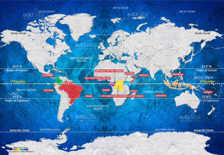 Map of North and South America with Equator Map of North and South America with Equator