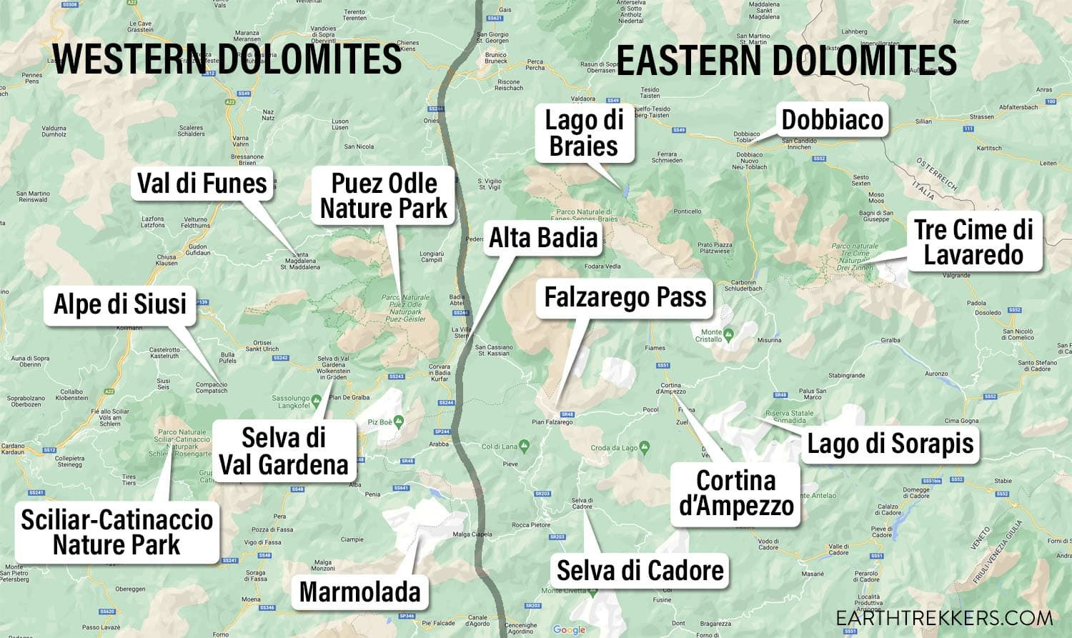 how to plan a trip to the dolomites things to know before you go for map of the dolomites in italy How To Plan A Trip To The Dolomites: Things To Know Before You Go for Map of the Dolomites In Italy