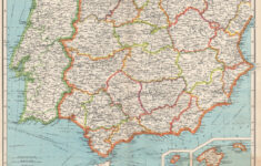 Iberia South. Spain & Portugal. Andalusia Murcia Valencia Extremadura 1952  Map pertaining to Map of South Portugal and Spain