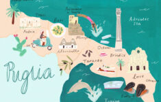 Illustrated Map Of Puglia — Lucia Vinti Illustration for Map of Puglia Italy Region
