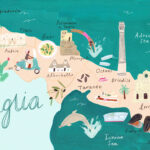 Illustrated Map Of Puglia — Lucia Vinti Illustration Within Map Of Puglia In Italy