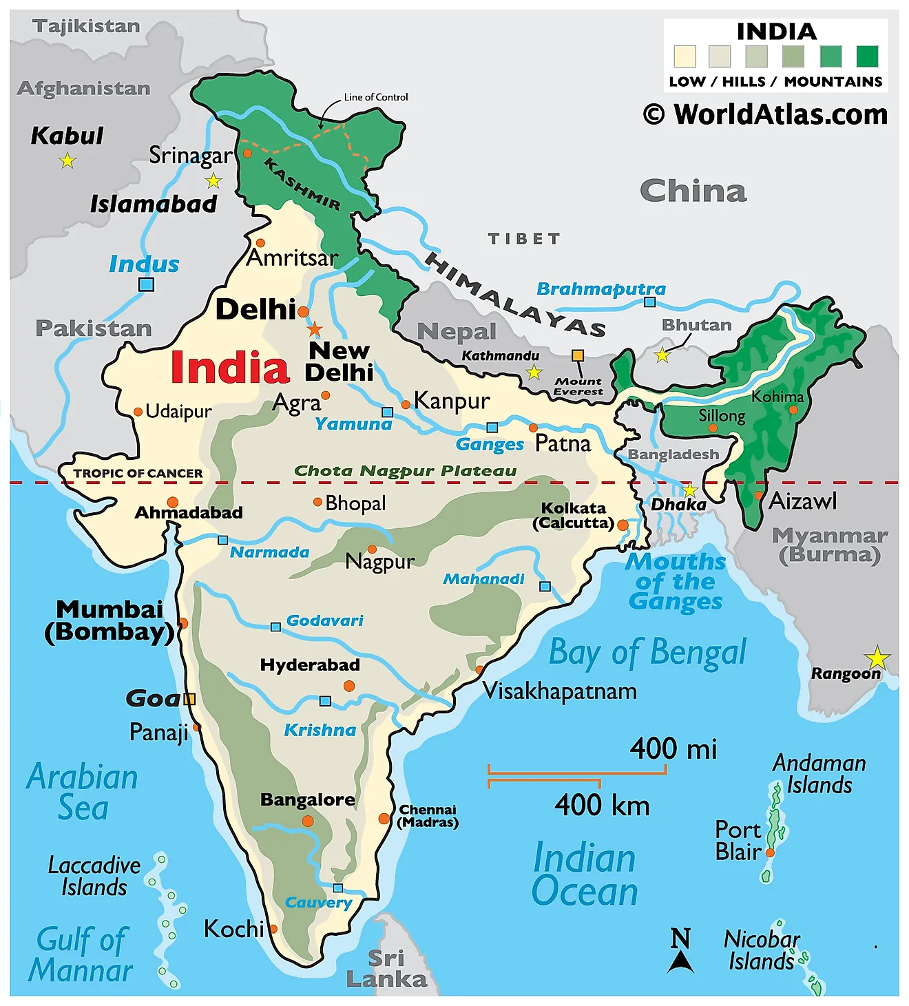 India Maps &amp;amp; Facts - World Atlas with regard to Printable Map Of India With Bay Sea Ocea