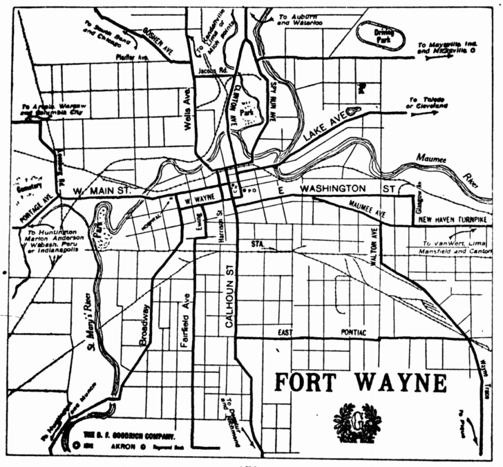 Printable Map of Fort Wayne Indiana