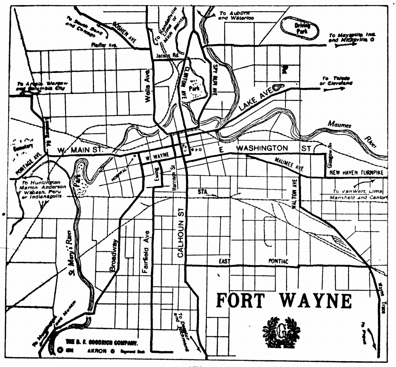 Indiana City Maps At Americanroads for Printable Map of Fort Wayne Indiana