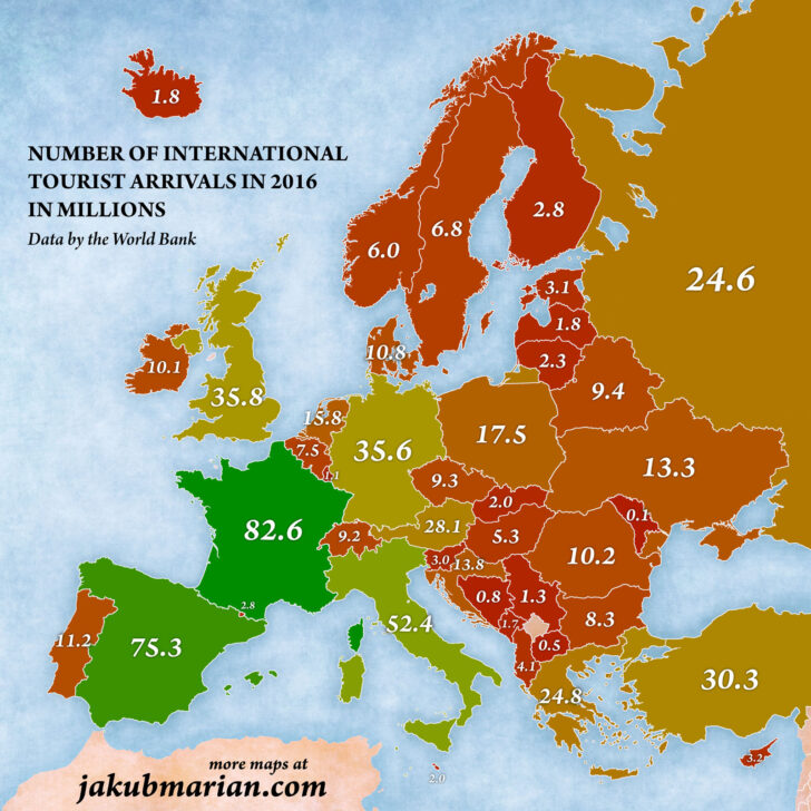 Tourist Map of Europe and Asia