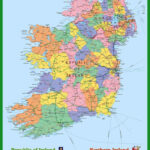 Ireland County Laminated Wall Map A1 59.4 X 84.1Cm For Map Of Ireland And Northern Ireland Counties