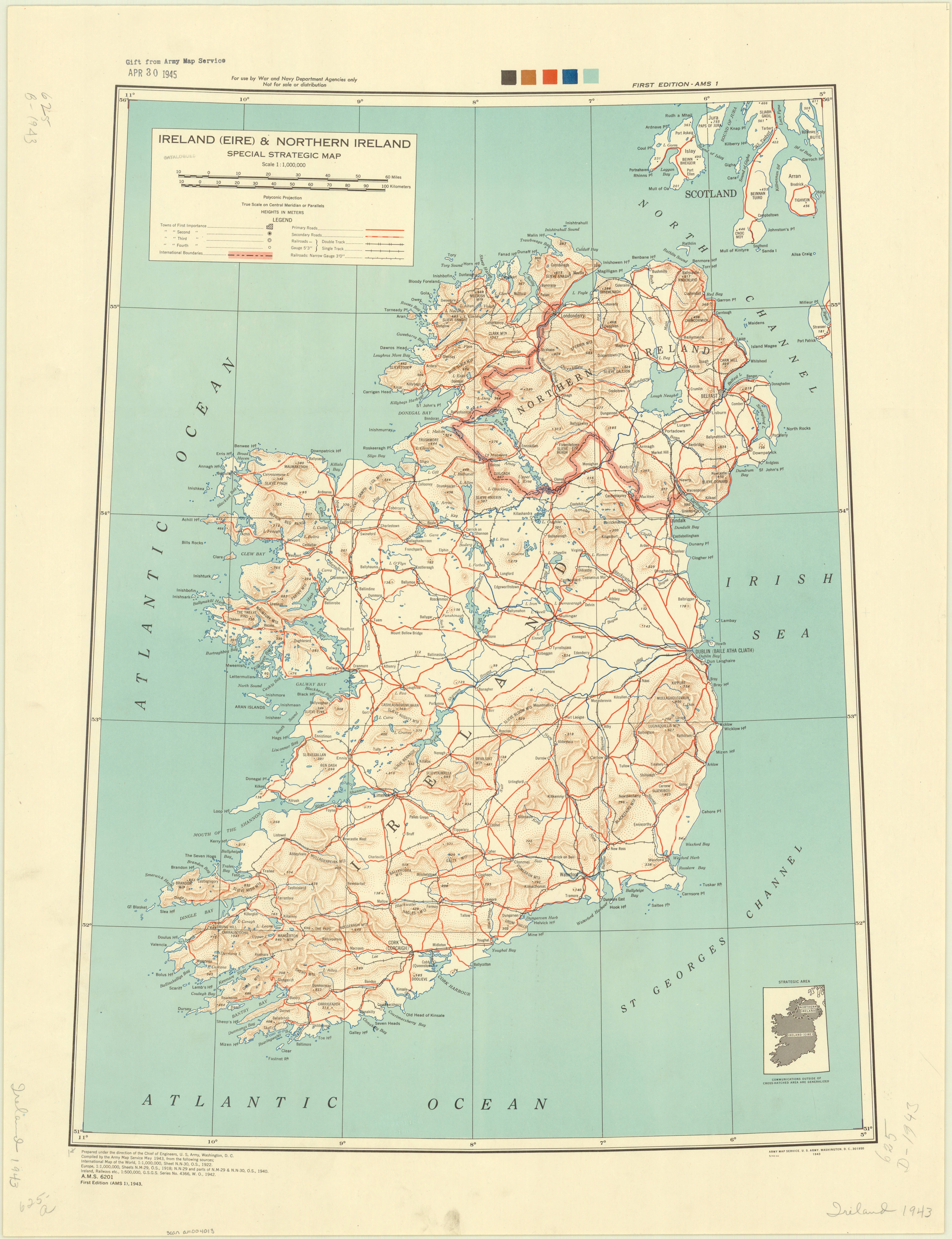 Ireland (Eire) &amp;amp; Northern Ireland : Special Strategic Map with regard to Map Of Eire And Northern Ireland