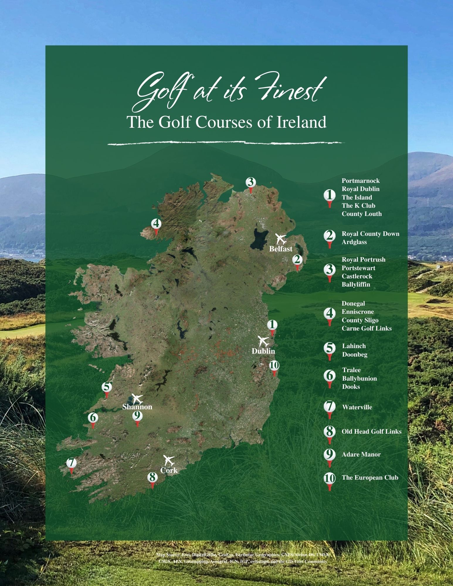 Ireland Golf Courses Map - Where The Best Courses Are Located regarding Map of Northern Ireland Golf Courses