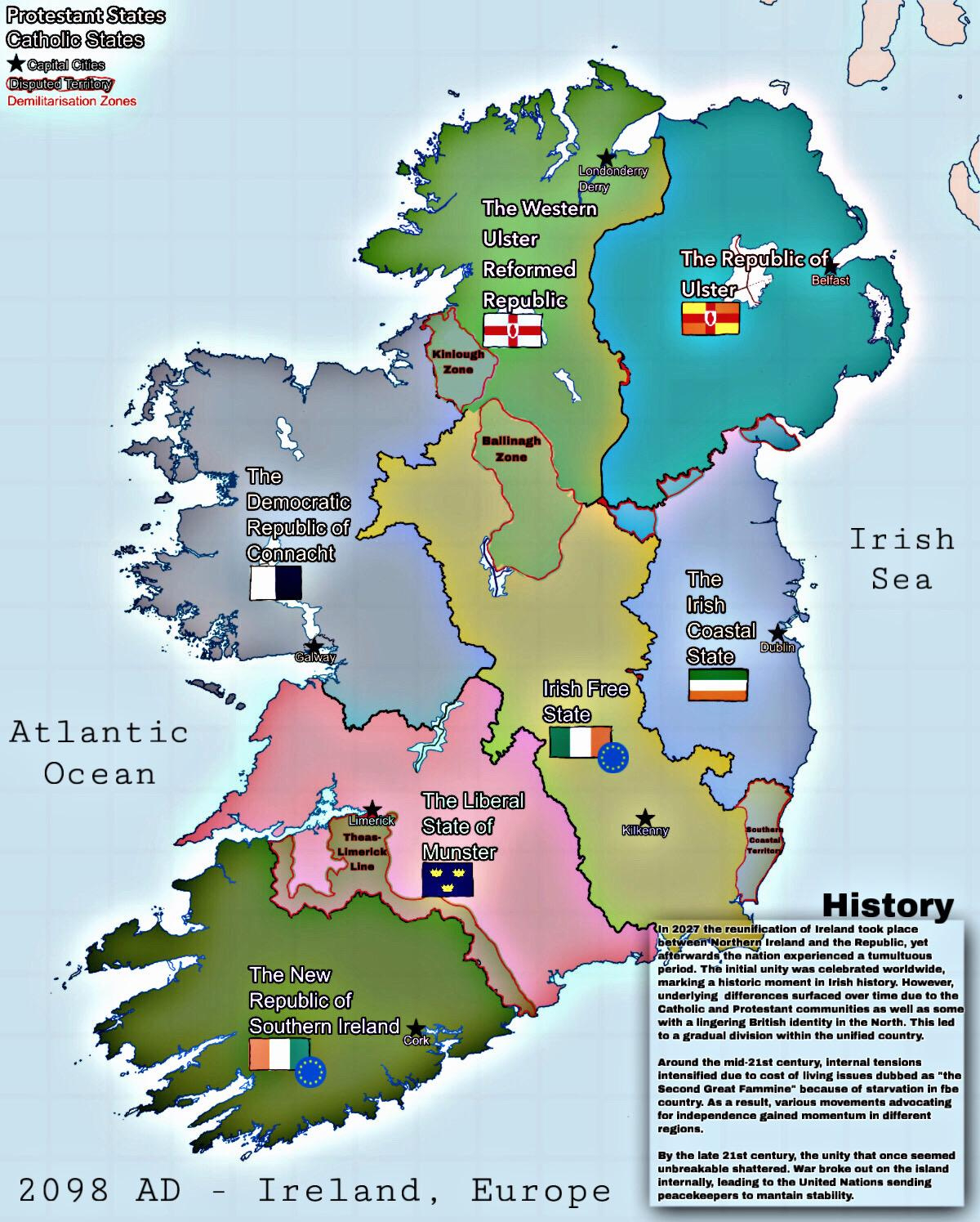 Ireland In The 2090S - Political Map (First Post/Map!) : R pertaining to Map Of Ireland Without Northern Ireland