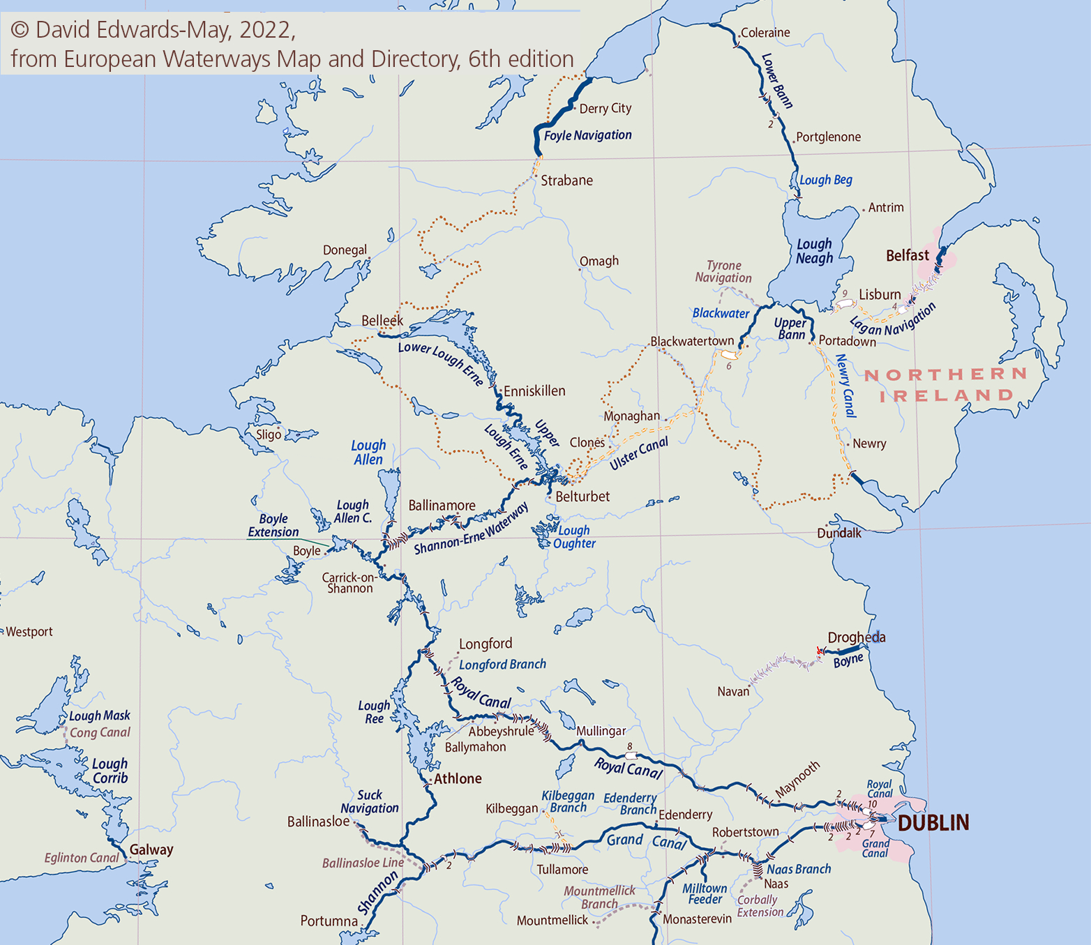 Irish Canals And Rivers | British And Irish Waterways | Waterways for Rivers Of Northern Ireland Map