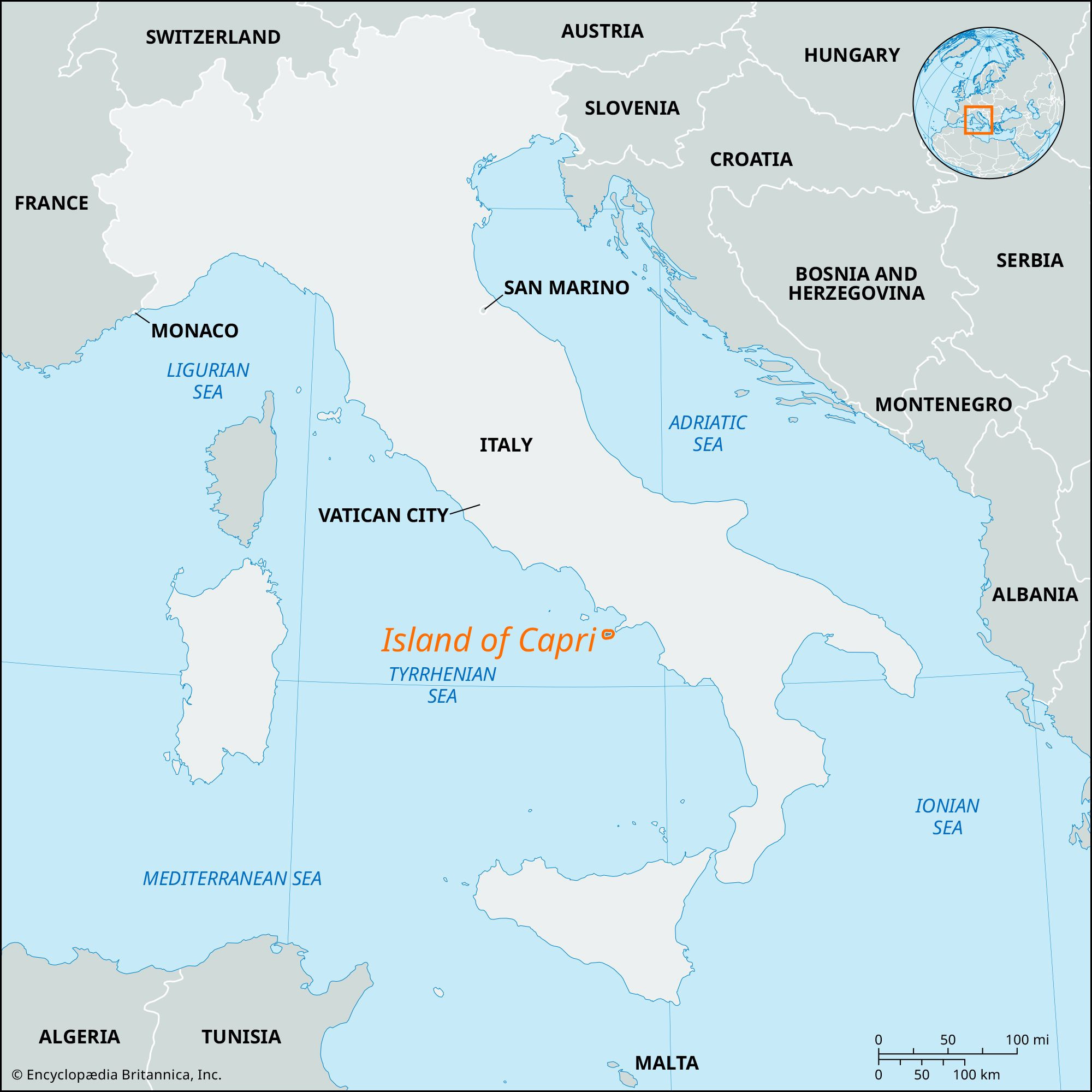 Island Of Capri | Italy, Map, History, &amp;amp; Facts | Britannica with regard to Isle of Capri Italy Map