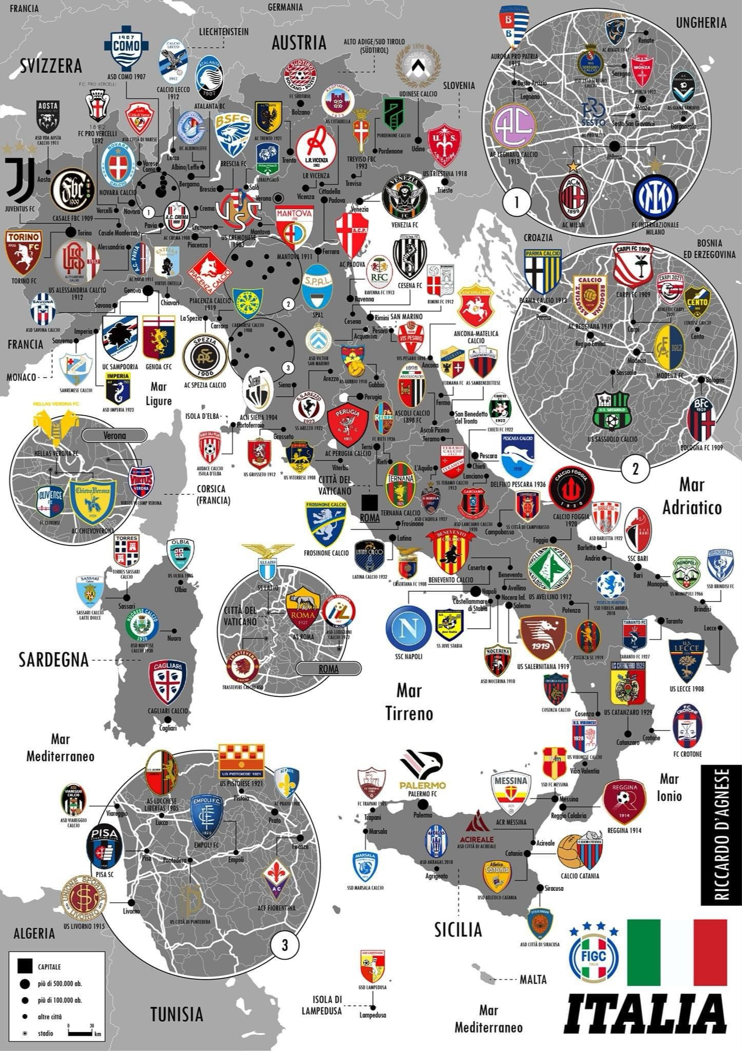 Italian Football Clubs : R/Mapporn with Map of Italian Soccer Teams