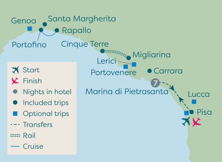Map of Italy Italian Riviera
