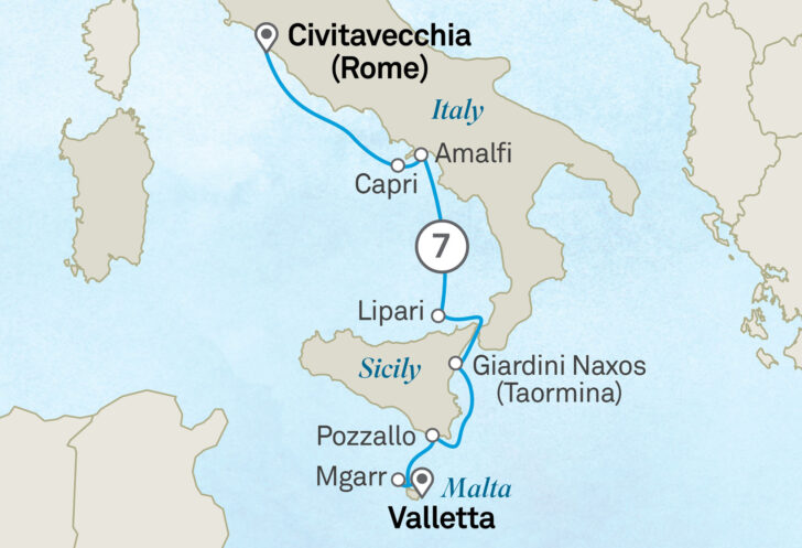 Map of Italy and Malta