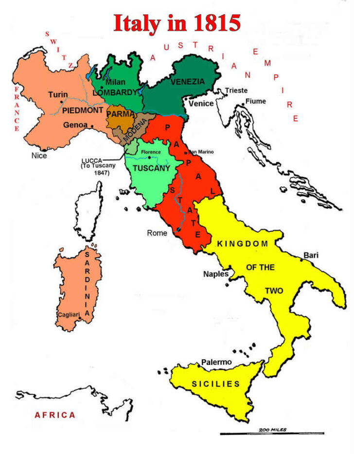 Map of Italy Before Unification