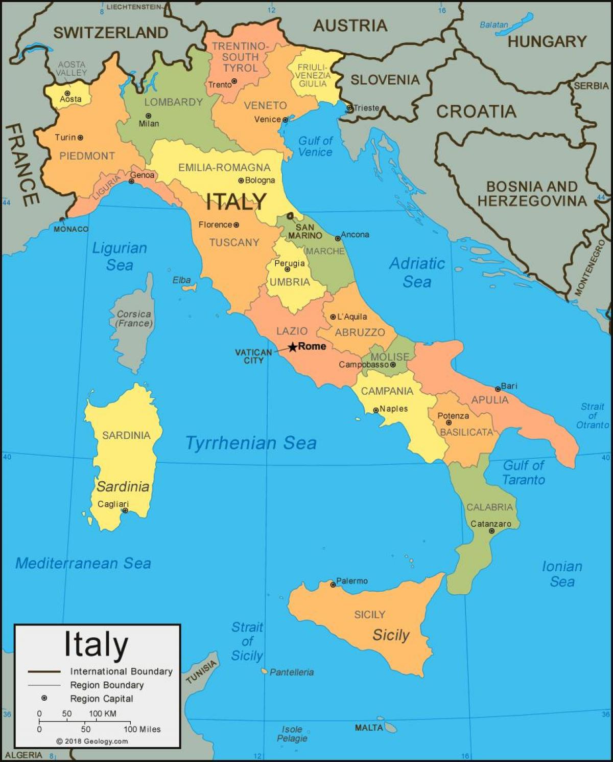 Italy Coast Map - Map Of Italy Coast (Southern Europe - Europe) within East Coast Of Italy Map