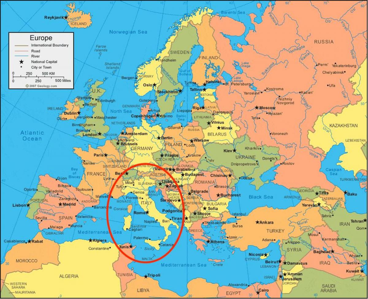 Italy Europe Map - Map Of Italy And Europe (Southern Europe - Europe) with regard to Italy on Map of Europe