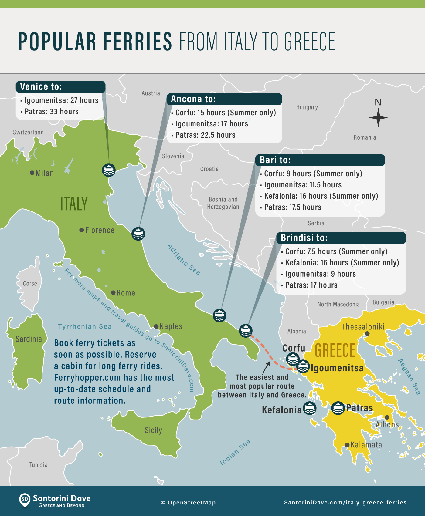 Italy – Greece Ferries: Routes, Prices, &amp;amp; Tickets for Map of Italy to Greece