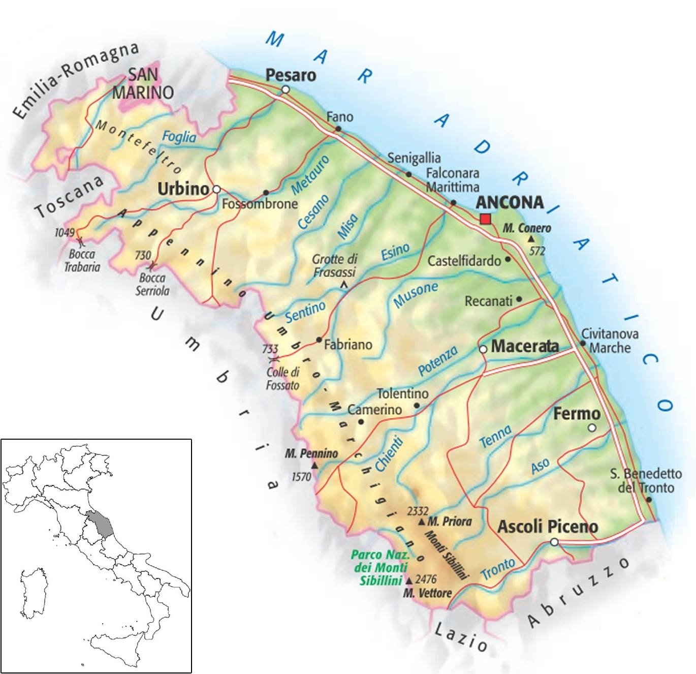 Italy House Hunting: Marche inside Map Of Italy Marche Region