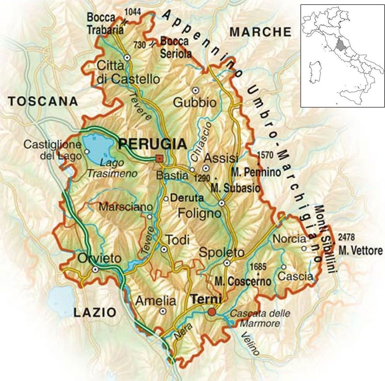 Umbria Region Of Italy Map Adams Printable Map Umbria Region Of Italy Map Adams Printable Map