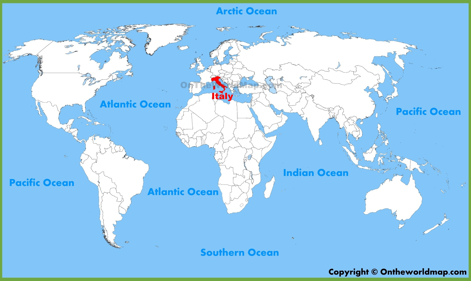 Italy Location On The World Map - Ontheworldmap in Map Of Italy On World Map