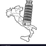 Italy Map And Leaning Tower Pisa Sketch Royalty Free Vector Pertaining To Leaning Tower Of Pisa Map Italy