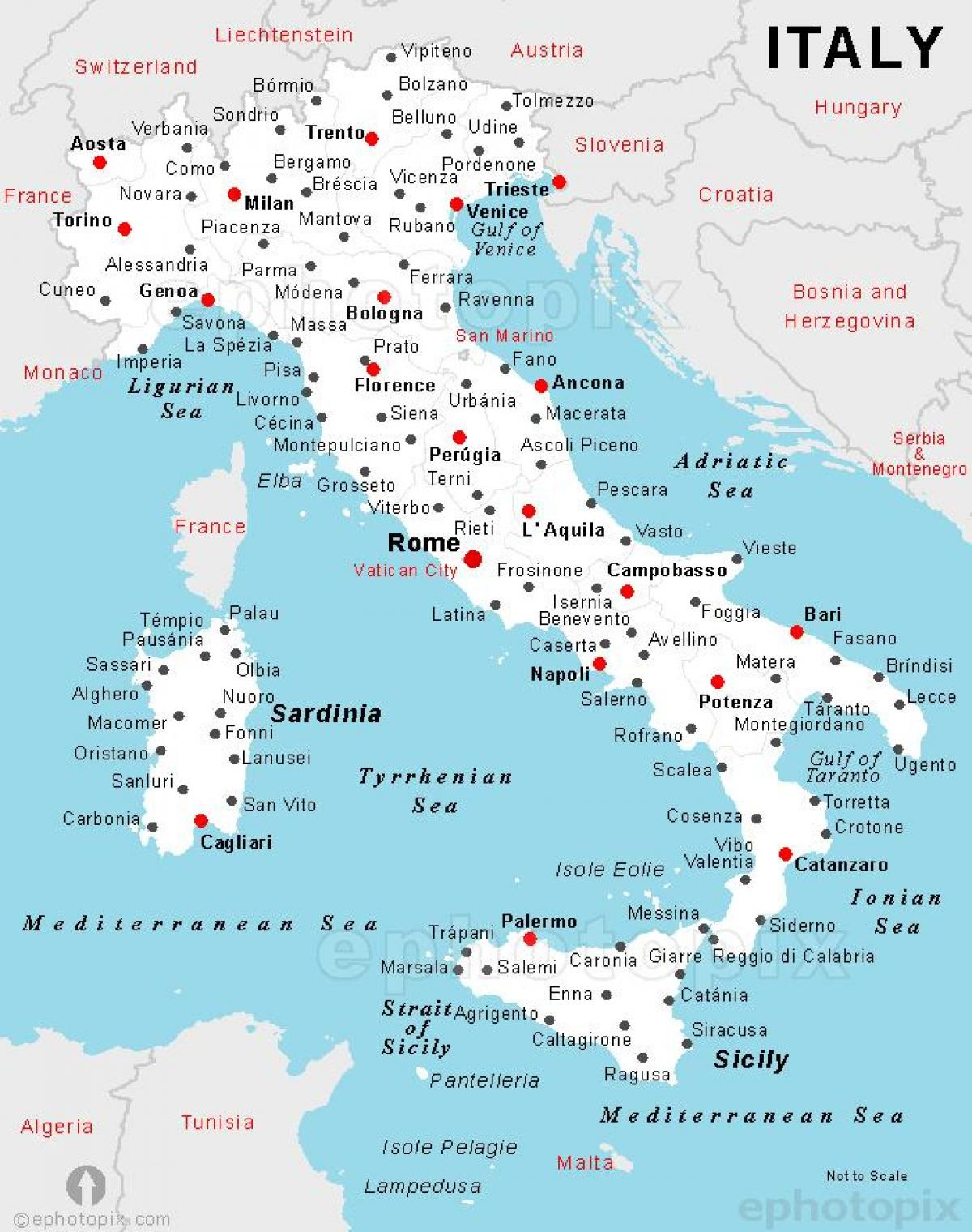 Italy Map Cities And Towns - Detailed Map Of Italy With Cities And within Map of Italy with Cities and Towns Printable