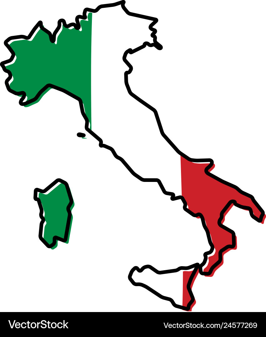italy map outline with flag royalty free vector image for outline of map of italy Italy Map Outline With Flag Royalty Free Vector Image for Outline Of Map Of Italy
