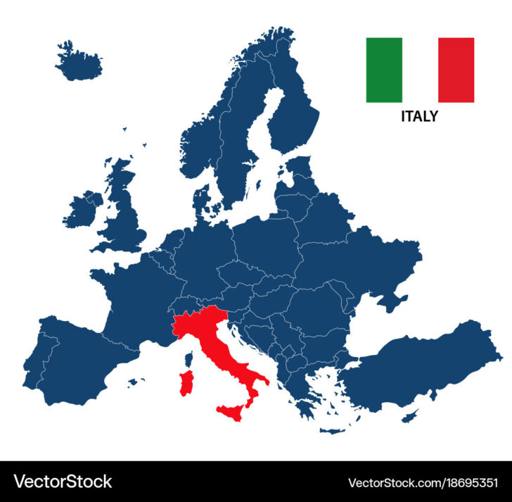 Italy on Map of Europe