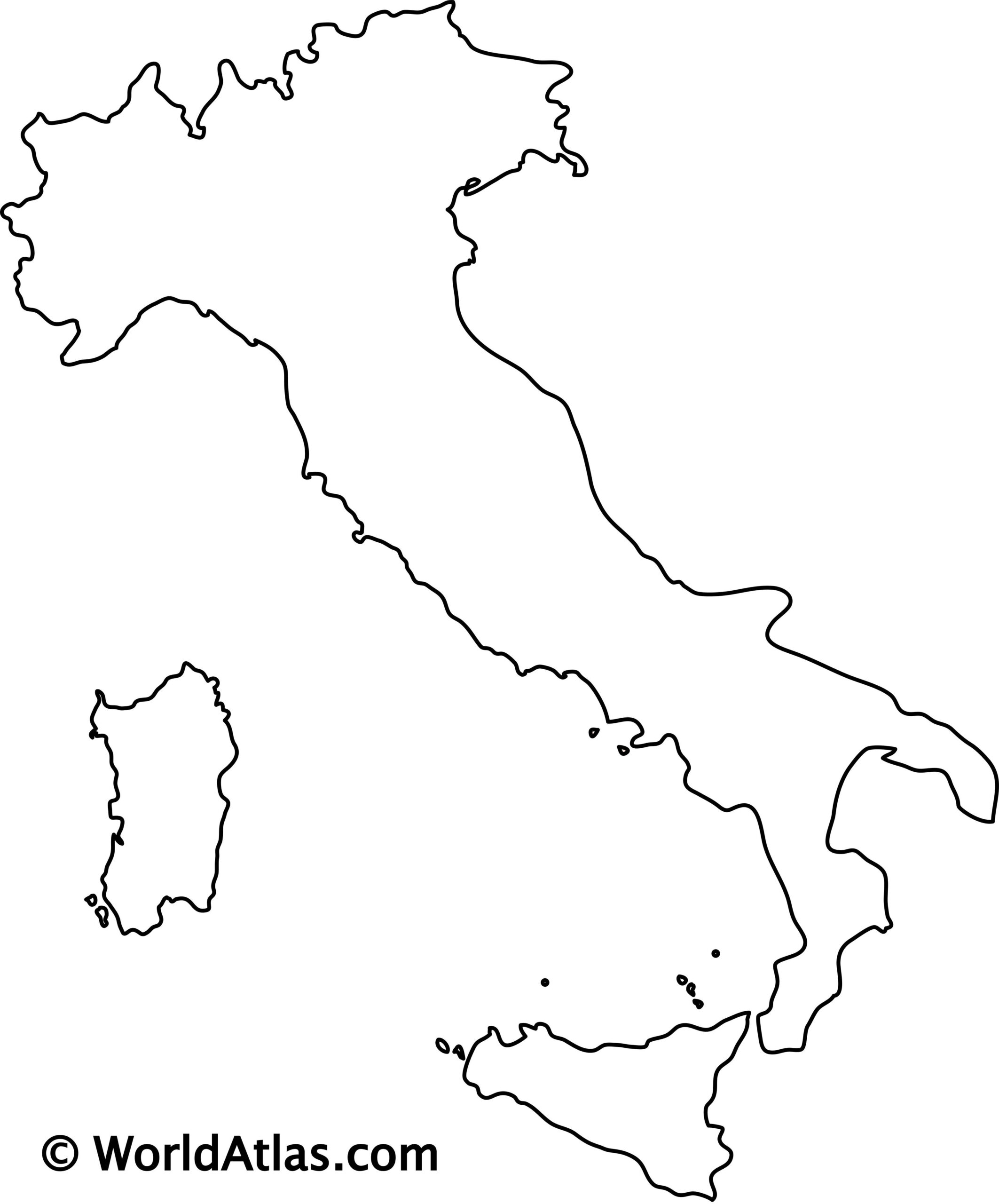 italy maps facts world atlas in outline of map of italy scaled Italy Maps & Facts - World Atlas in Outline of Map of Italy