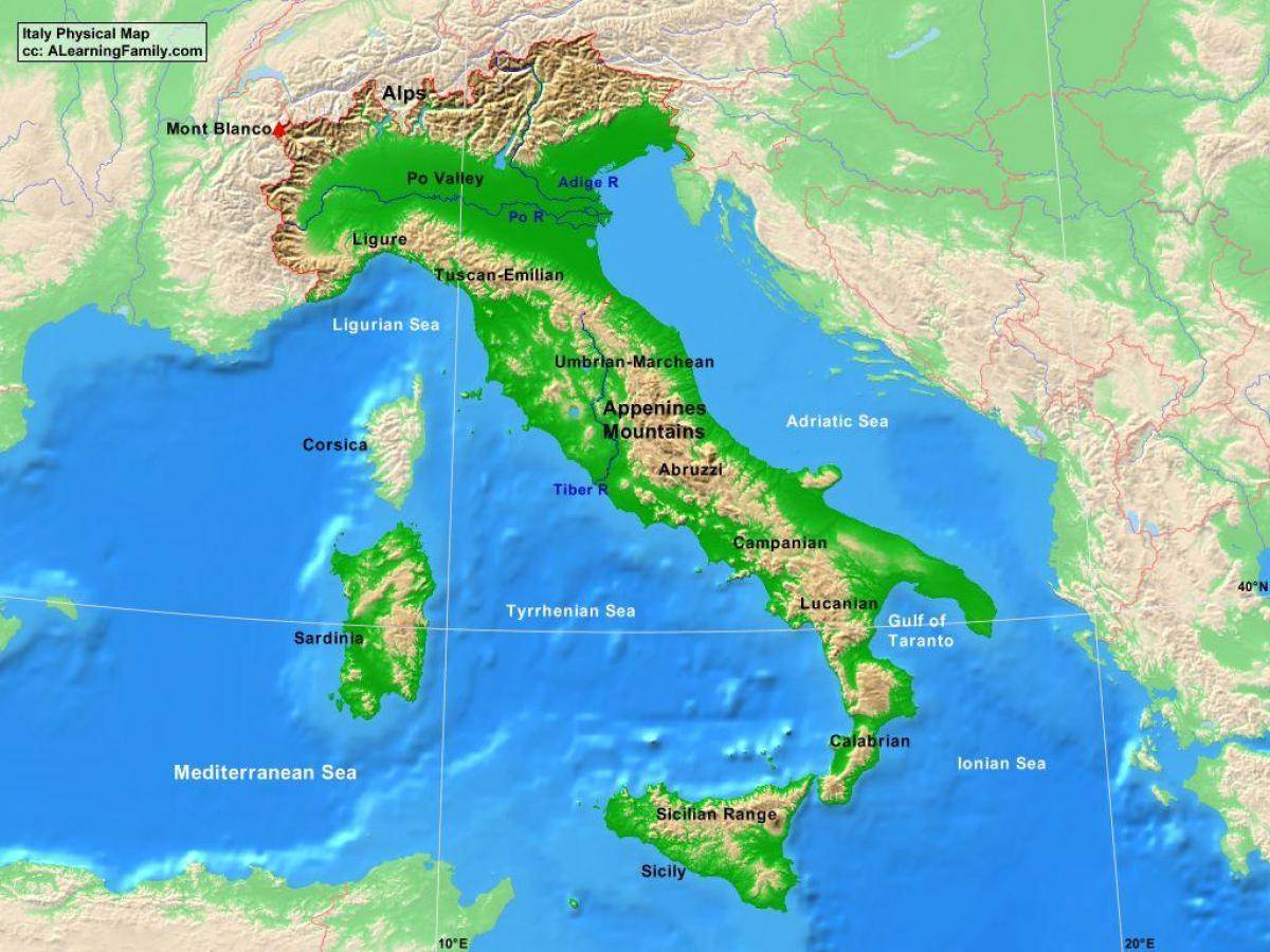 Italy Mountains Map - Map Of Italy Mountains (Southern Europe pertaining to Map of Alps In Italy