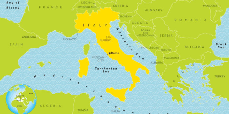 Map of Italy and Africa Map of Italy and Africa