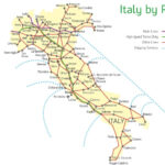 Italy Rail Map   Detailed Rail Map Italy (Southern Europe   Europe) Pertaining To Train Map Of Italy And France