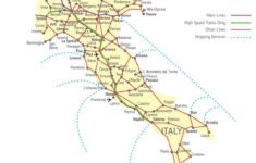 Italy Rail Map – Detailed Rail Map Italy (Southern Europe – Europe) with regard to Train Map of France and Italy