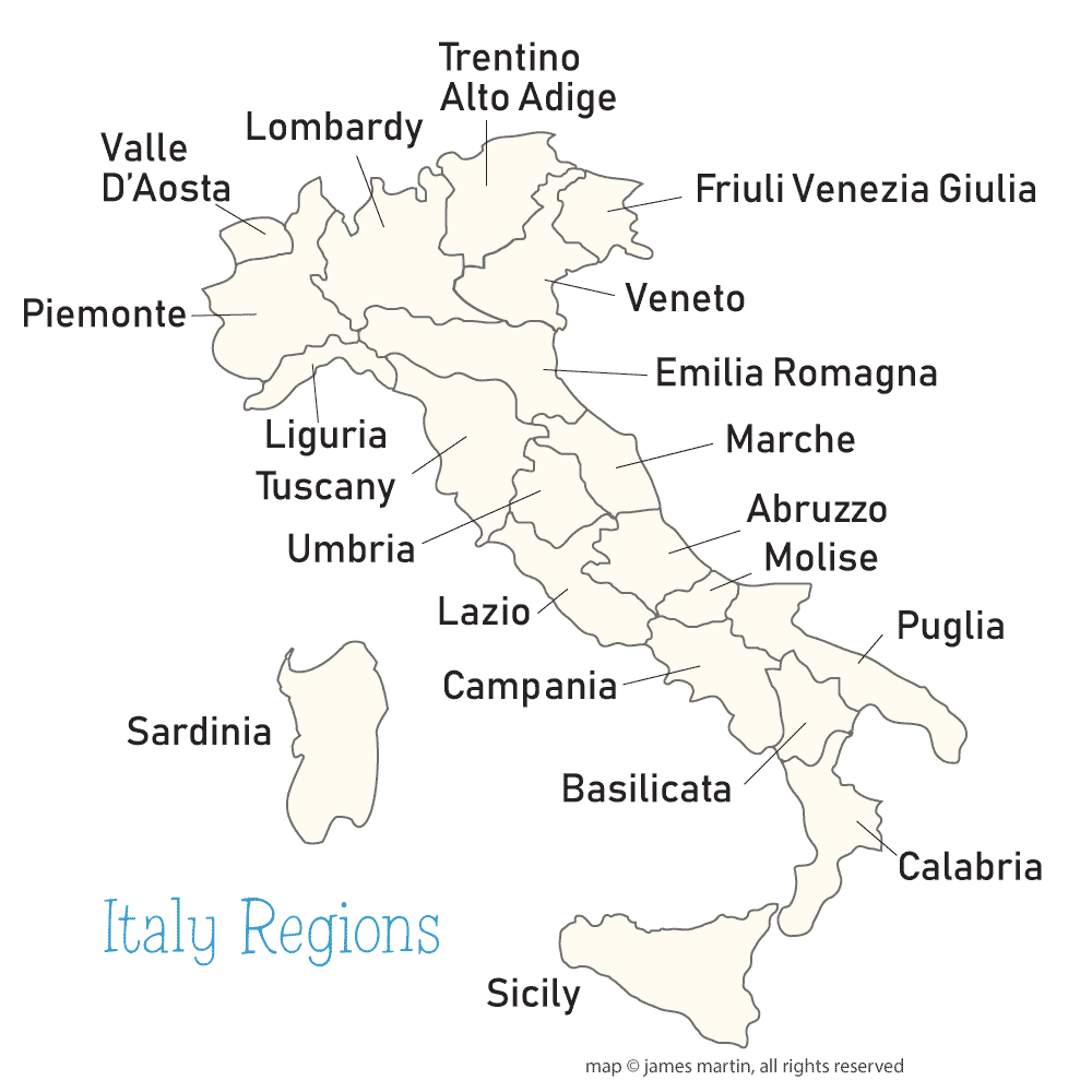 Italy Regions Map | Wandering Italy for Map of Italy with States