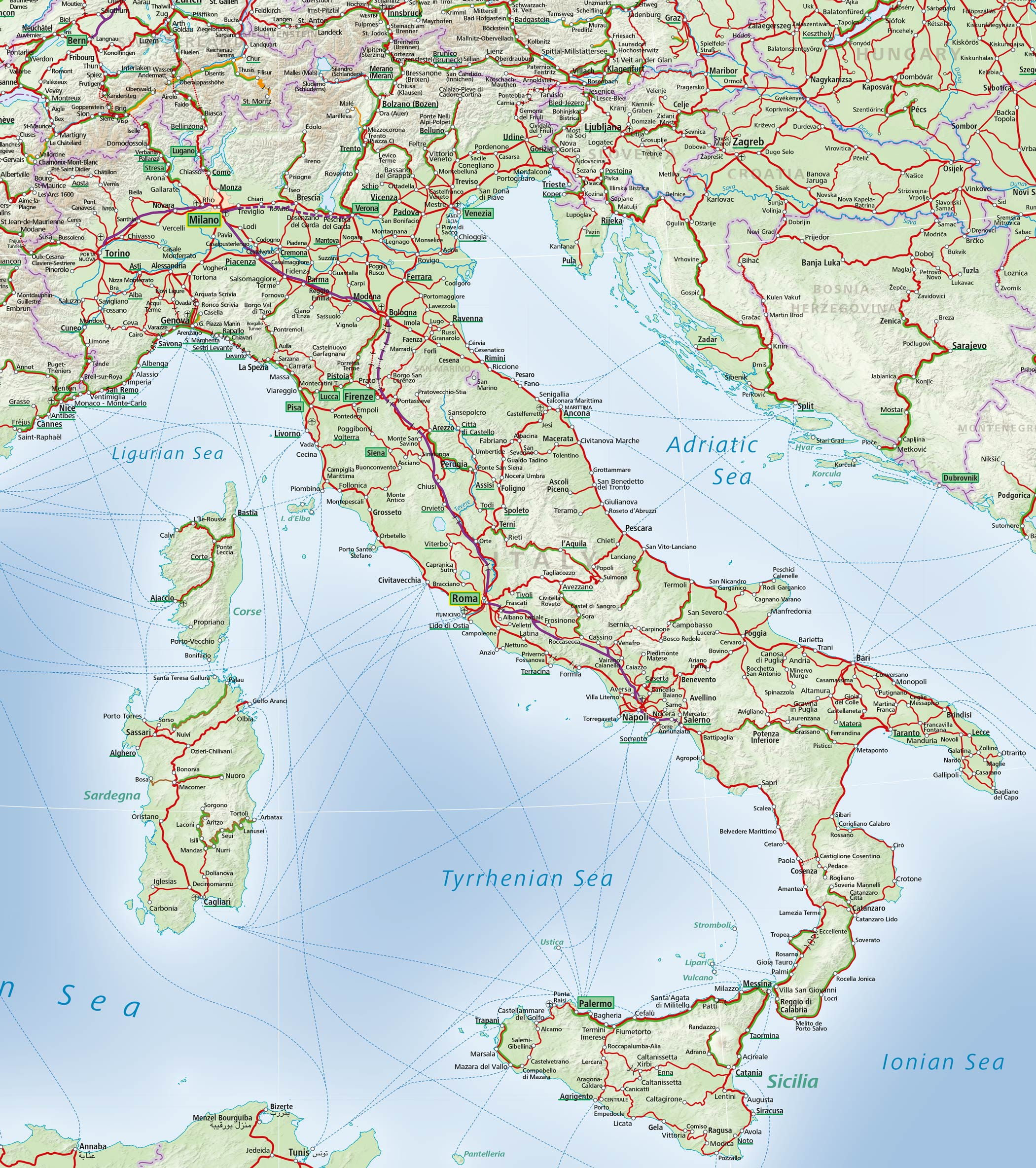 Italy Train Map – Acp Rail within Map Of Train Stops In Italy