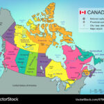 Kanada Karte Mit Provinzen & Territorien Vektorbild Pertaining To Free Printable Map Of Canada Provinces And Territories