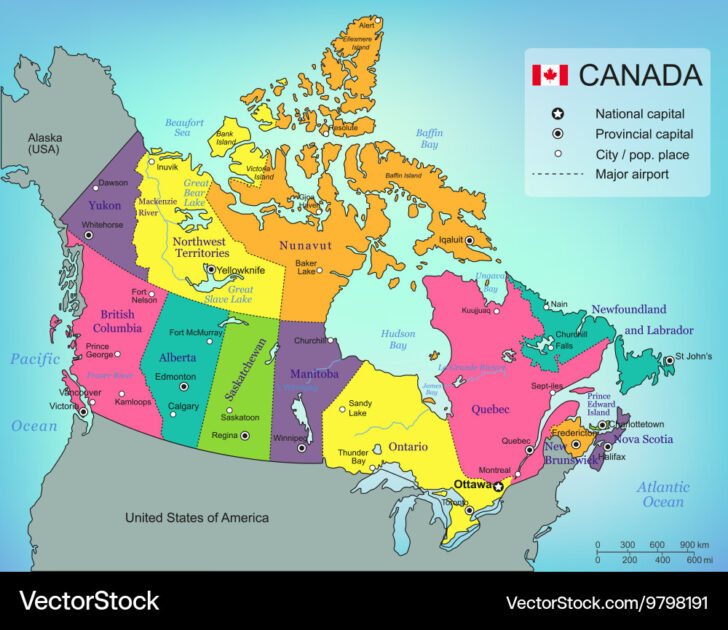 Free Printable Map of Canada Provinces and Territories