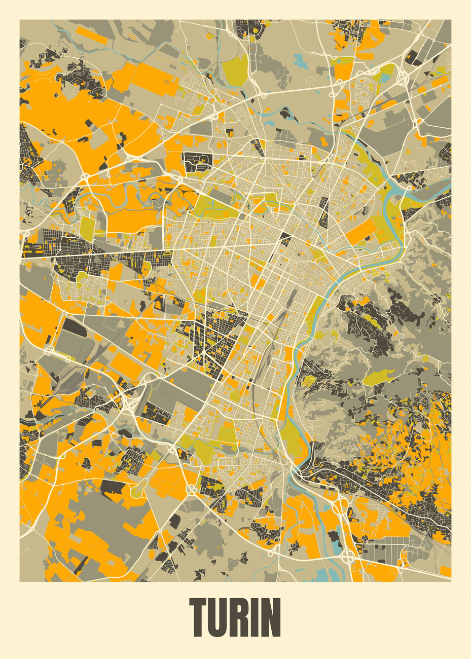 Karte City Map Of Turin, Italy ǀ Alle Stadtkarten Und Landkarten pertaining to City Map of Turin Italy