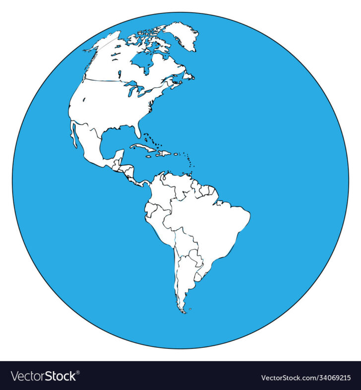 North America and South America Outline Map