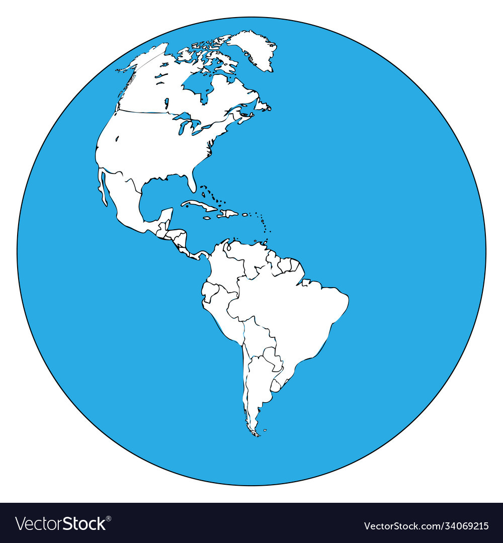 Karte Nord- Und Südamerika Umriss Lizenzfreies Vektorbild within North And South America Map Outline