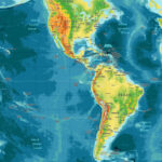 Karte Physical Map Of South And North America ǀ Alle Stadtkarten For Map Of The North And South America
